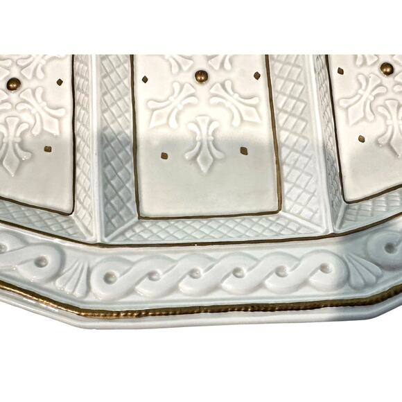 Fitz and Floyd Christmas Snowy Woods 18 x 11 Divided Serving Tray Platter-Nice! - Picture 5 of 7